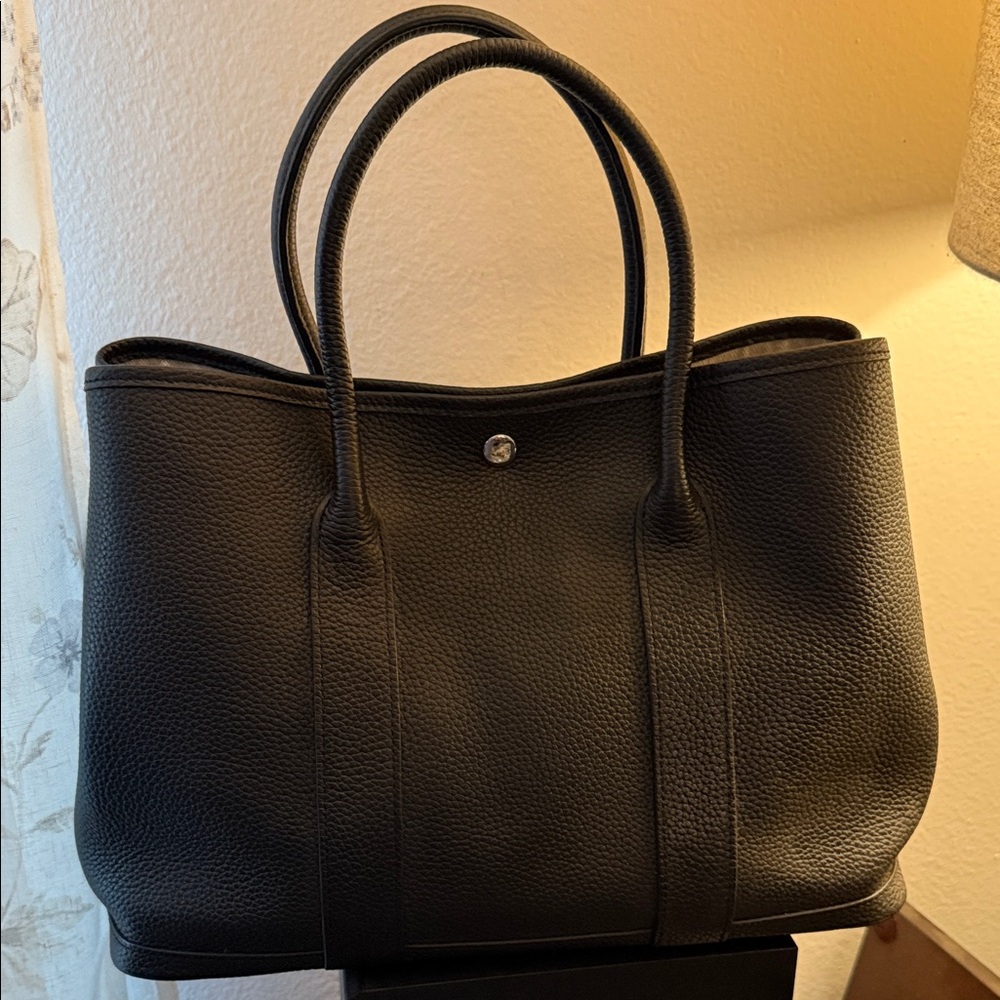 Black Leather Tote Bag